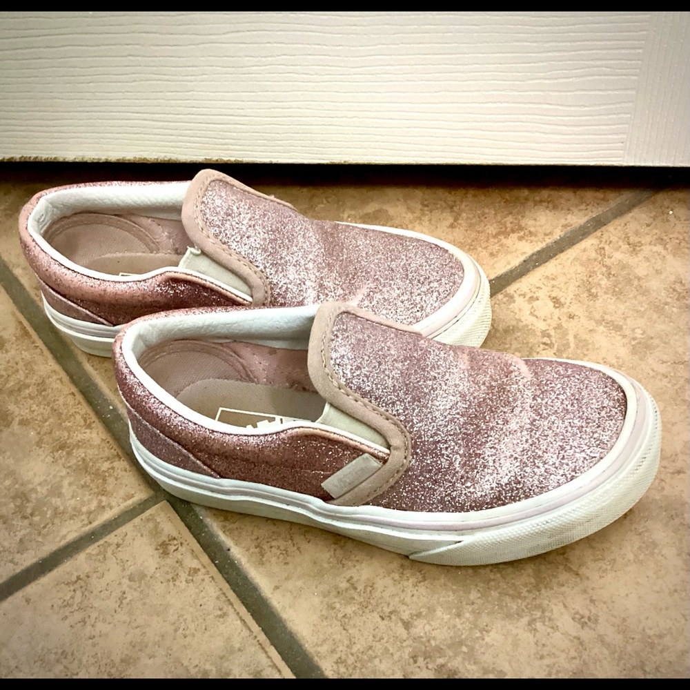 Glittery Pink Vans Shoes - Picture 2 of 10